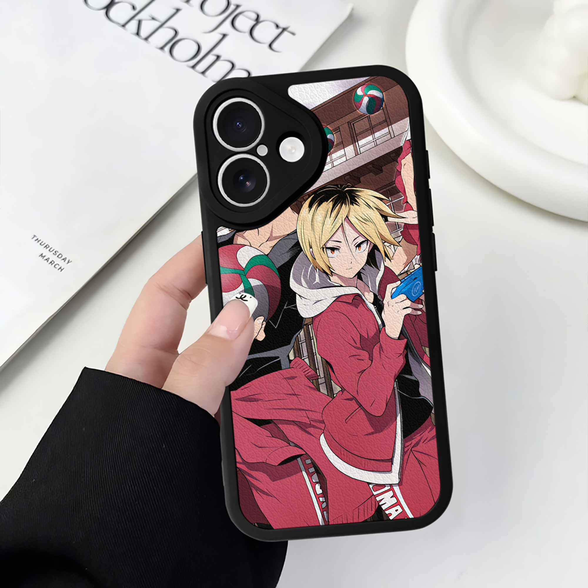 （画像用） ハイキュー!! Haikyu!! 【iPhone 16シリーズ対応】シリコンスマホケース（レザー調） 材質：シリコン